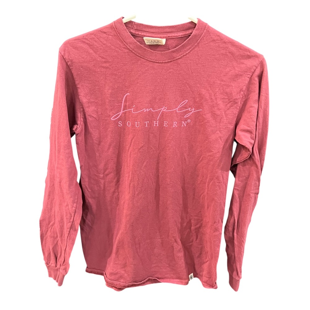 Simply Southern Firefly "Let Your Light Shine" Dusty Dark Pink Tshirt Size Small